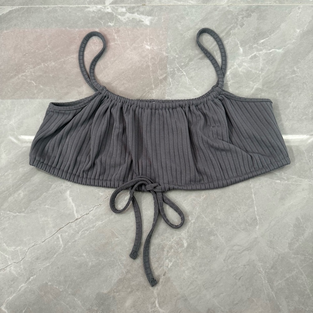 Women’s Collusion Bandeau Crop Top Spaghetti Strap Tie Front Size 6